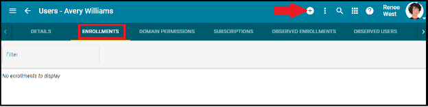 Enrollments tab highlighted.