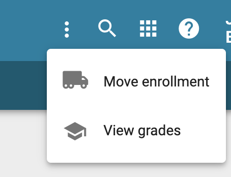 Move Enrollment from the More dropdown.