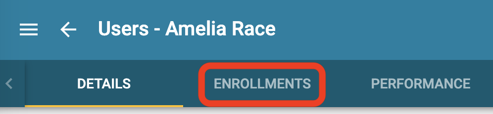 Enrollments tab selected.