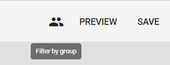 Image showing the people icon to select if filtering by group is desired.