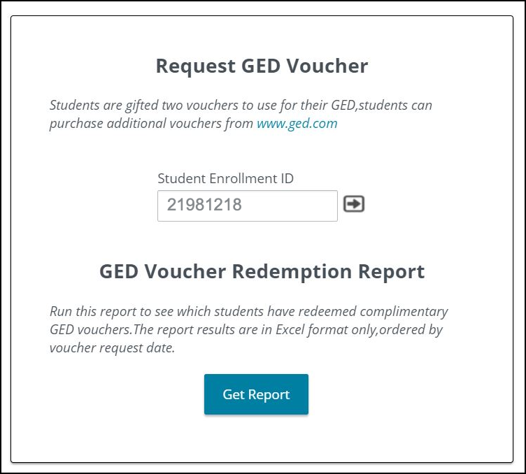 GED Voucher Request Process Pearson Connexus Support