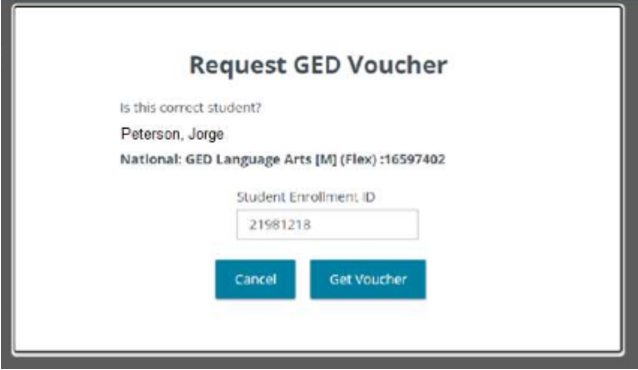 Screenshot of the student verfification screen.