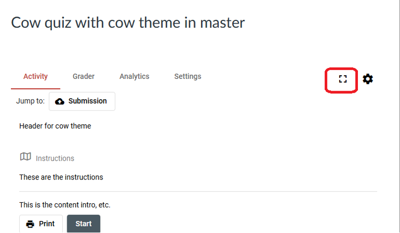 Screenshot of the new fullscreen button in the Publish Anywhere toolbar.
