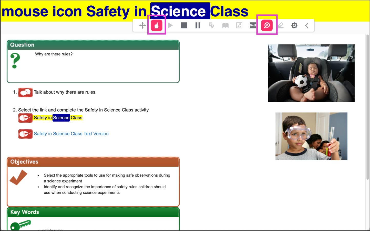 Screenshot of the magnifier tool in action.
