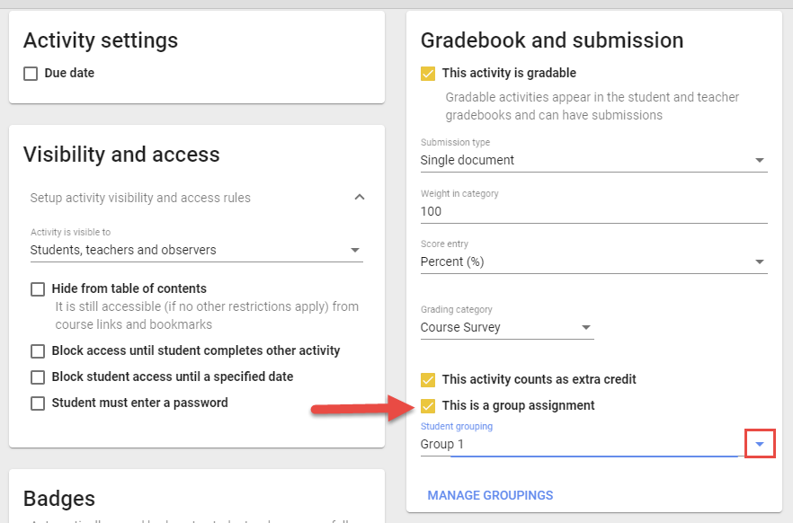 upload assignment for course credit