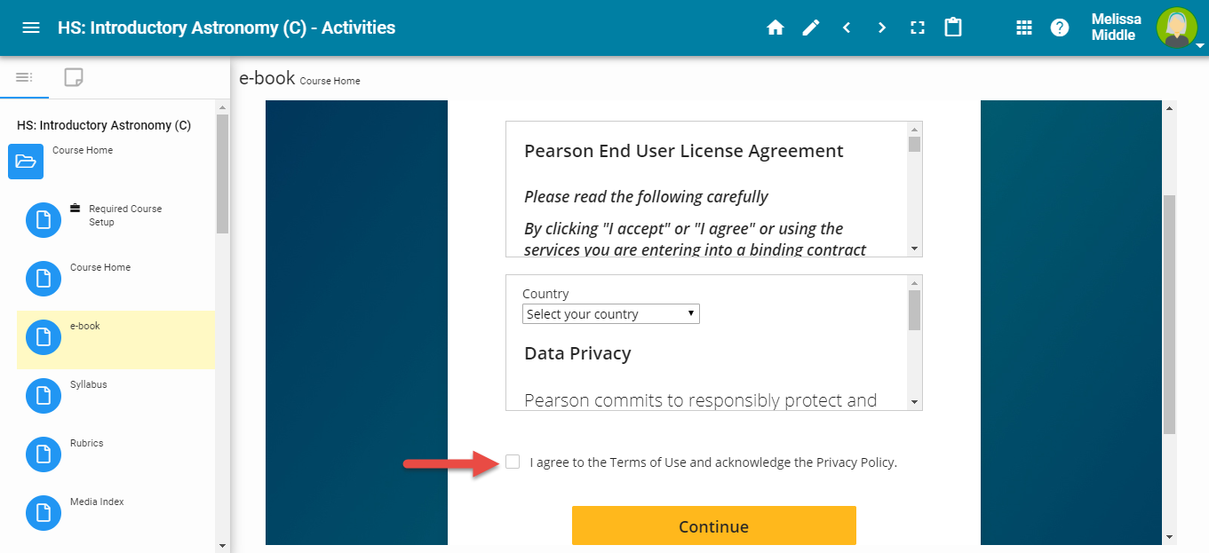 you are required to check the checkbox to agree to terms of use