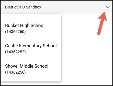 a drop-down menu showing multiple domains