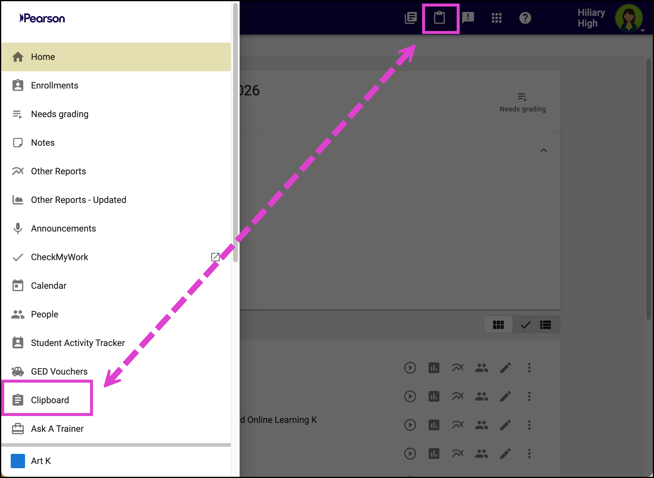 Screenshot of the Main Menu expanded. Clipboard is highlighted in the Main Menu as well as is the header toolbar. 