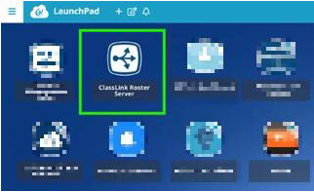 Screenshot of the ClassLink LaunchPad page.  The ClassLink Roster Server is highlighted.