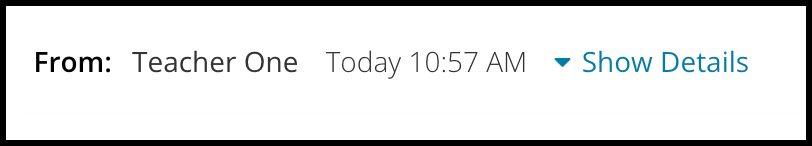Screenshot of the WebMail Show Details From Field.