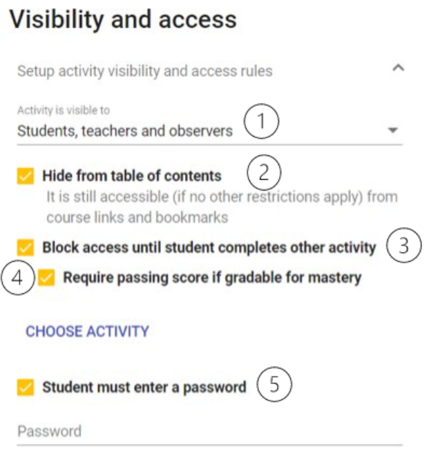 Image of the visibility and access card.