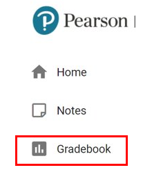 image of the main menu with gradebook highlighted