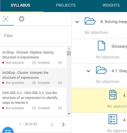 image of the syllabus tab displaying the red circle